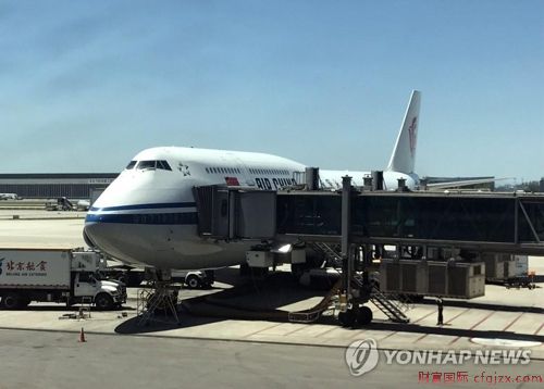 金英哲一行搭乘的中国国际航空CA981航班客机（韩联社）