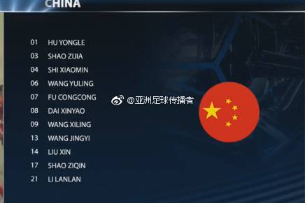 亚博：女足亚少赛预选赛 U16中国女足 20-  0关岛