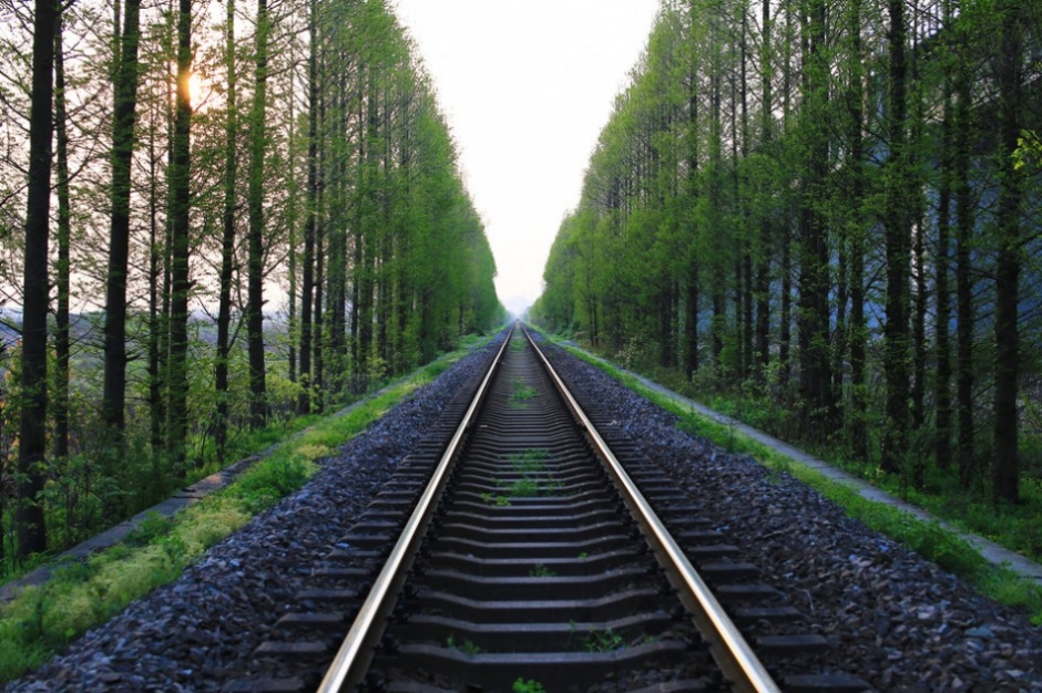 绿色风景唯美铁路图片