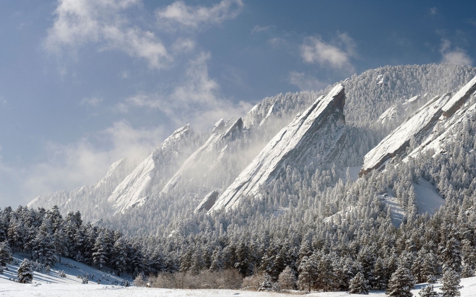 雪山之巅唯美风景图片桌面壁纸下载