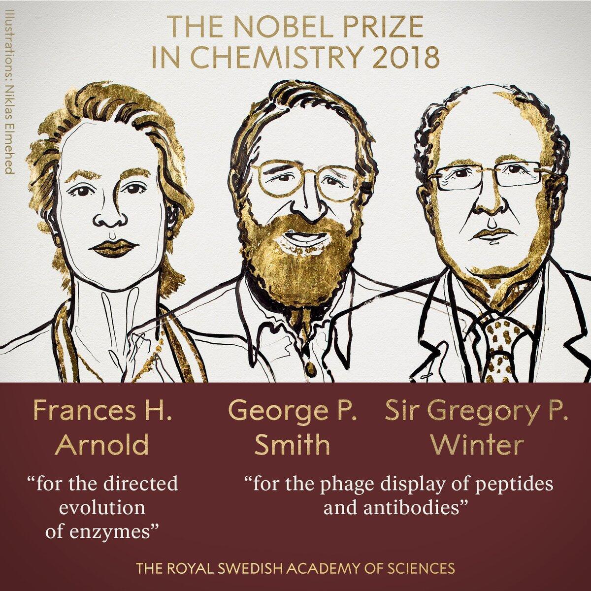 2018年诺贝尔化学奖揭晓 美英3位科学家分享殊荣