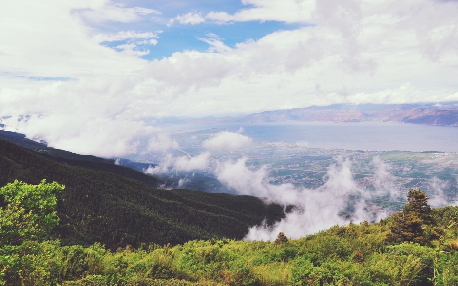 俯瞰中华秀丽江山云层叠嶂风景图片壁纸