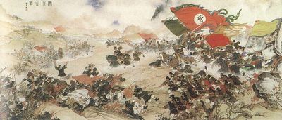 淝水之战，8万北府兵打破百万前秦军队。此战之后，北府兵成为东晋和刘宋王朝最为依赖军事力量。