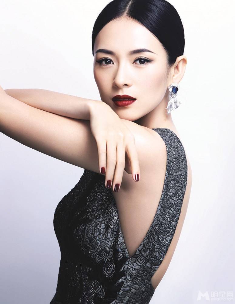 明星章子怡冷艳妆容魅惑图片