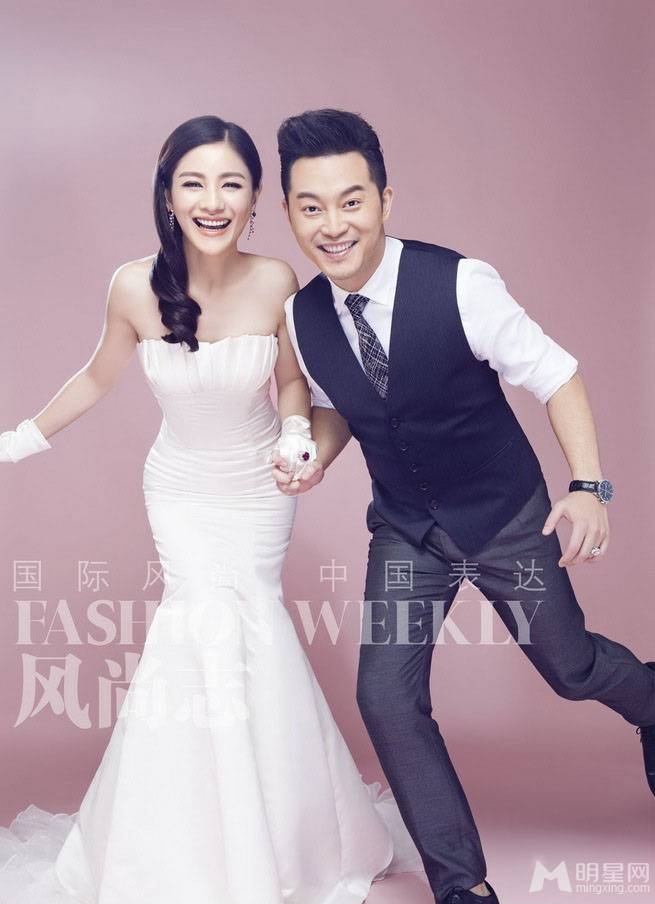 胡可沙溢婚纱照亲密互动大秀甜蜜
