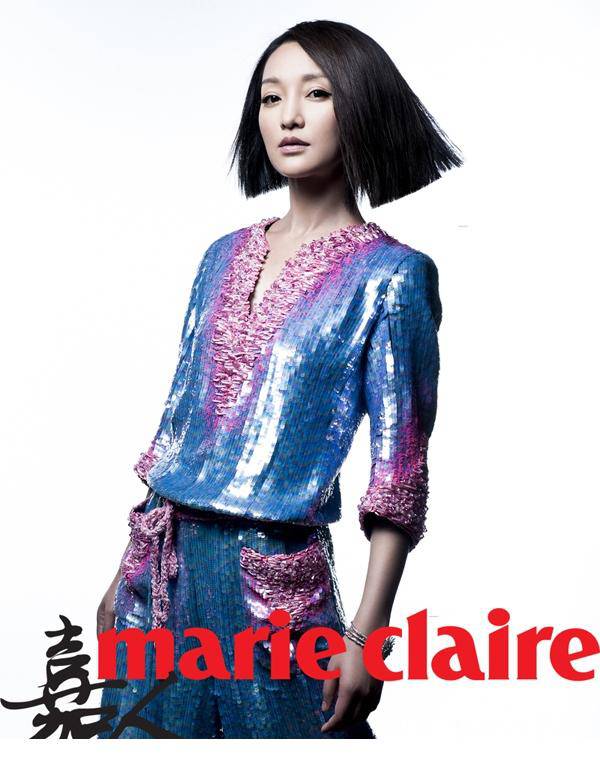 周迅时尚蕾丝装冷艳亮相