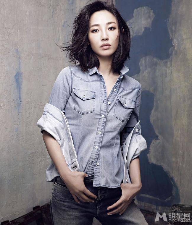 美女明星白百何帅气牛仔写真