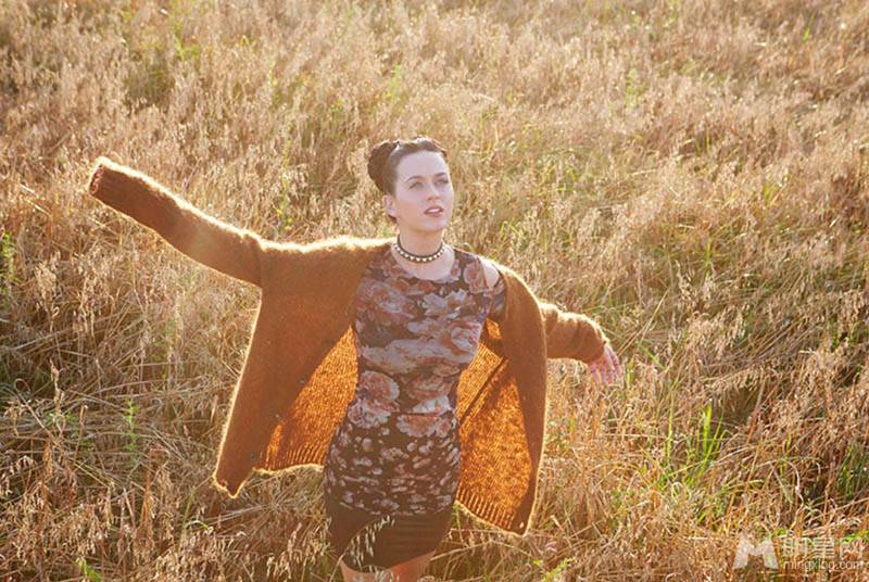凯蒂・佩里演绎浪漫风情唯美花海写真