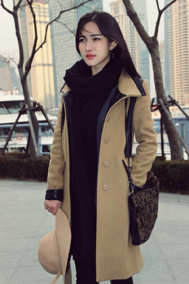 最美模特朱韵淇时尚冬日街拍