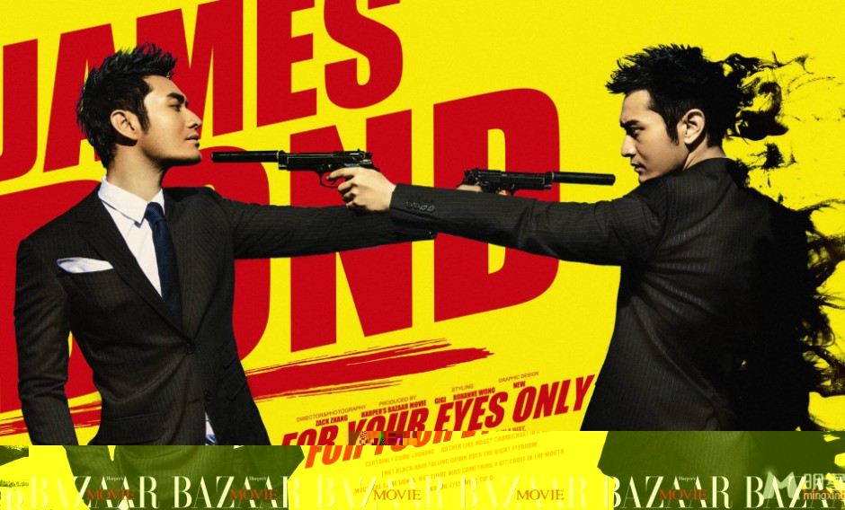 黄晓明帅气半裸登陆芭莎电影杂志