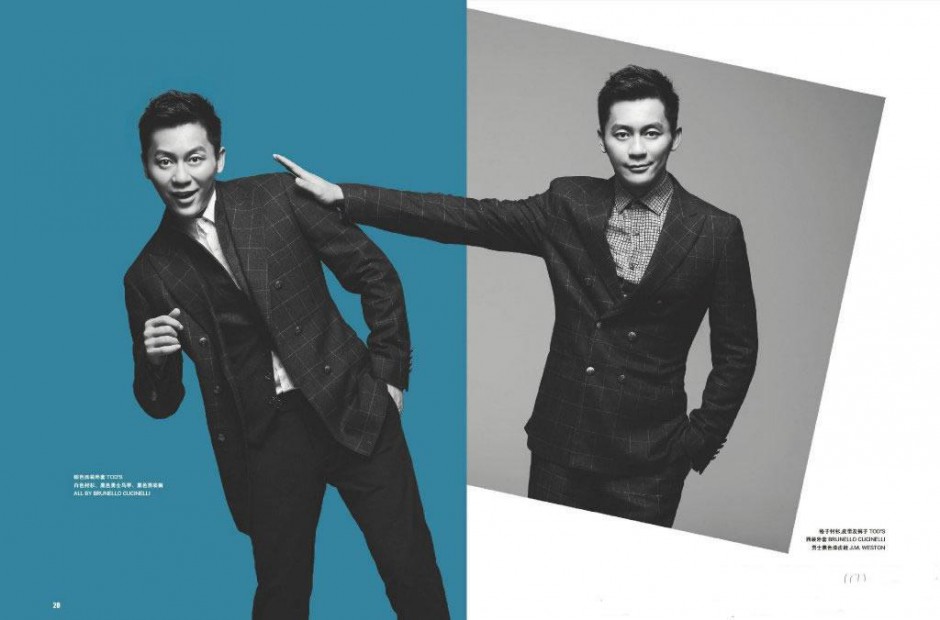 李晨帅气西装杂志封面写真