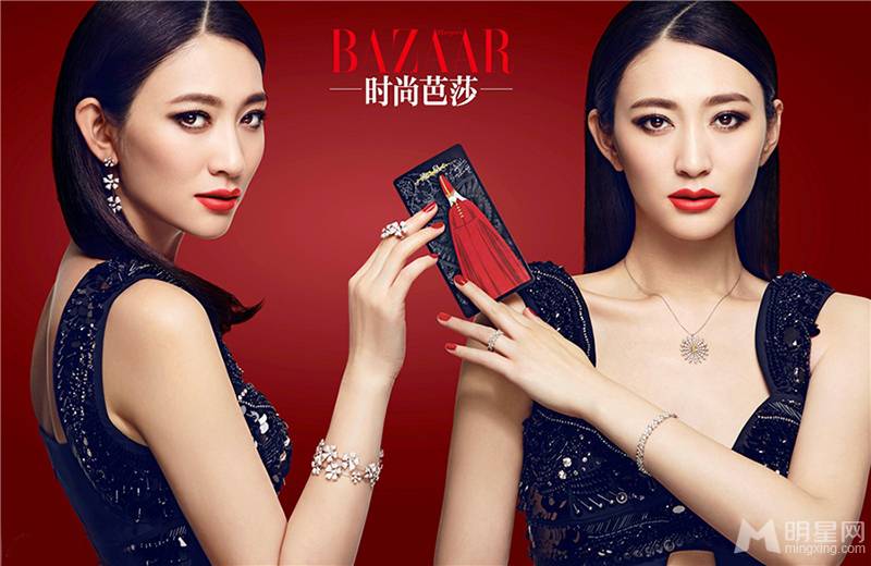 李小冉性感红唇优雅女人魅力范