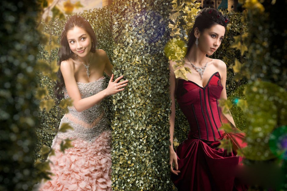 Angelababy浪漫复古婚纱时尚画报写真