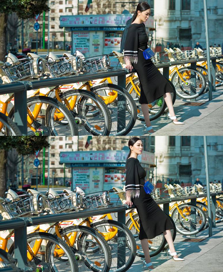 内地影视明星李小冉米兰街头唯美拍摄