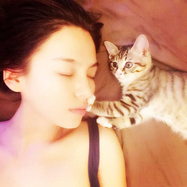 极品美女王若伊与猫咪自拍