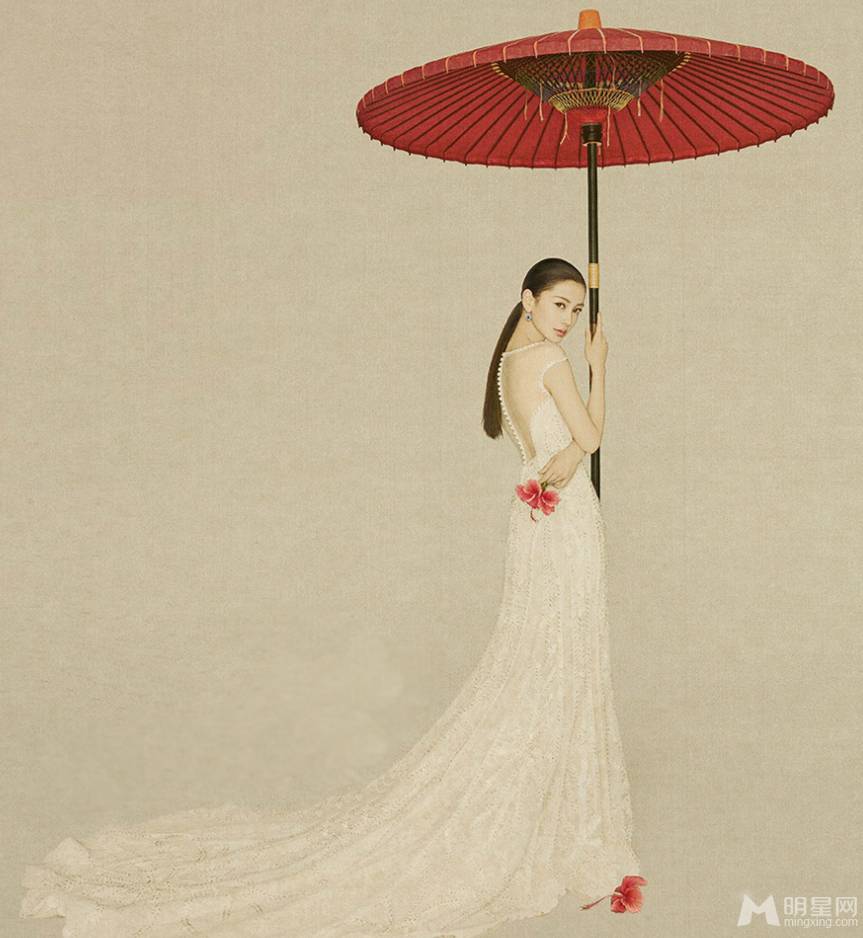 Angelababy美艳新娘装扮唯美画报